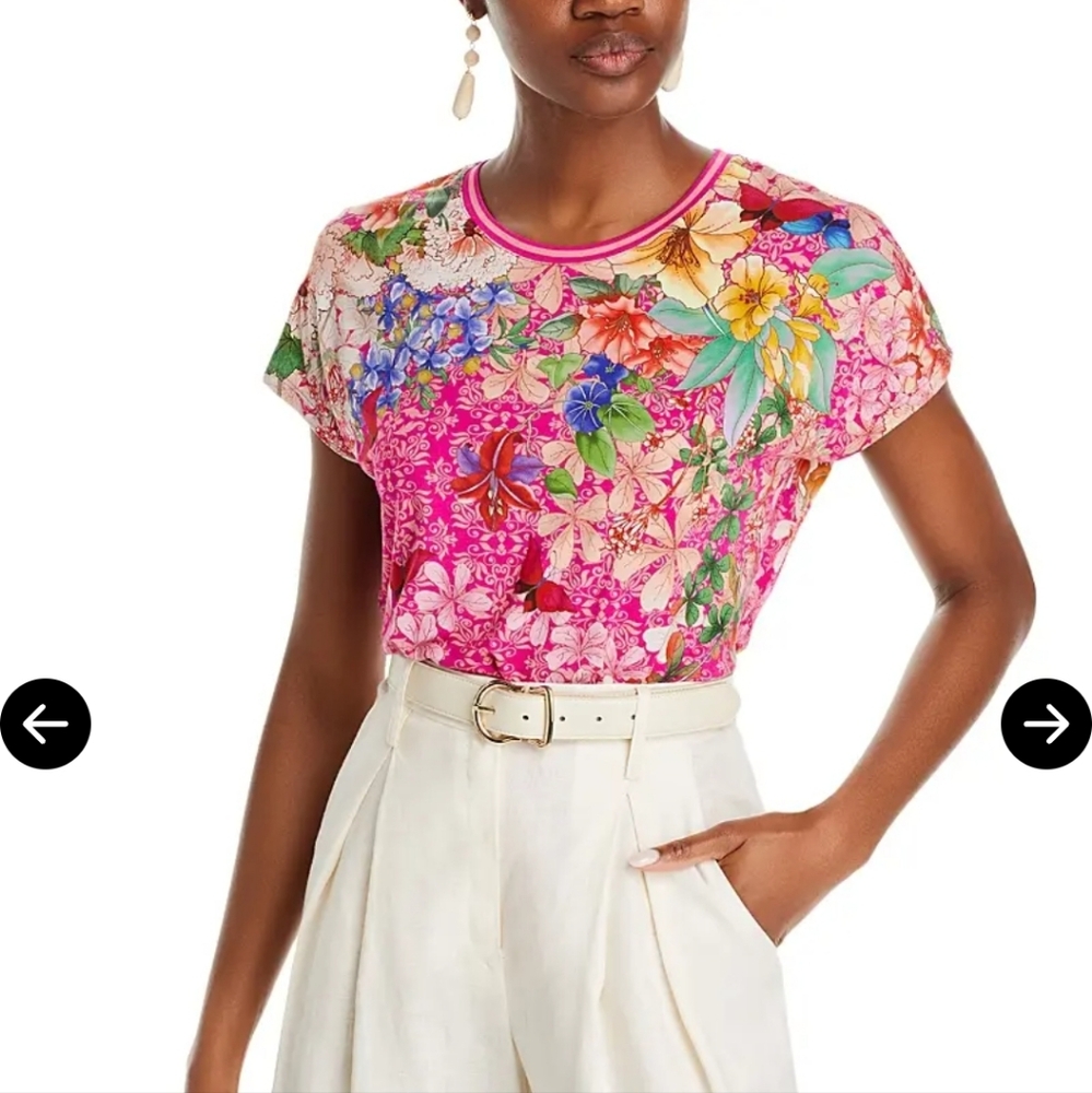 EUC Johnny Was Frame Relaxed Dolman Sleeve Tee Size XS